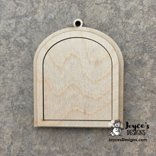 Load image into Gallery viewer, Arched Mini Ornament Frame – 3.5" x 4.25" DIY Wood Blank
