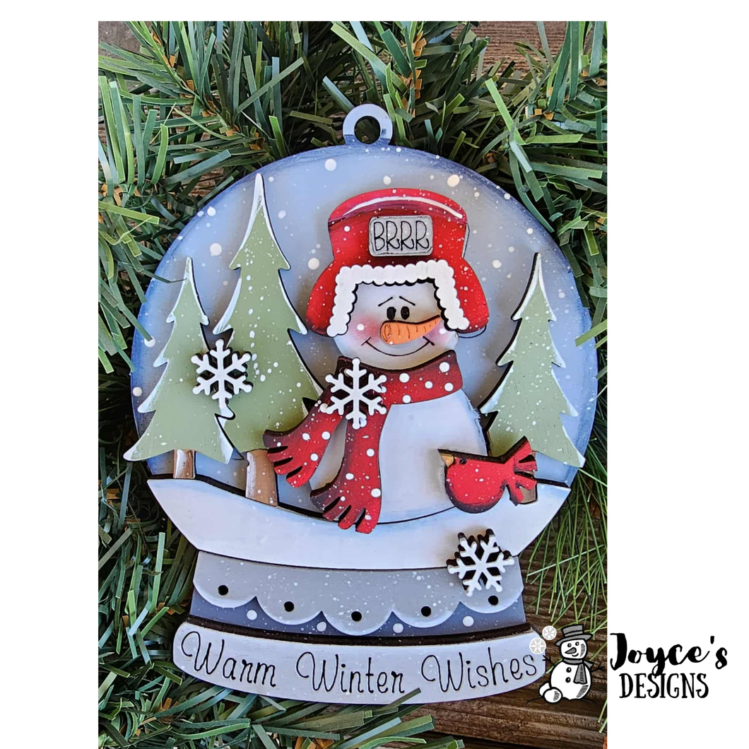 Warm Winter Wishes Snowman light up Snowglobe