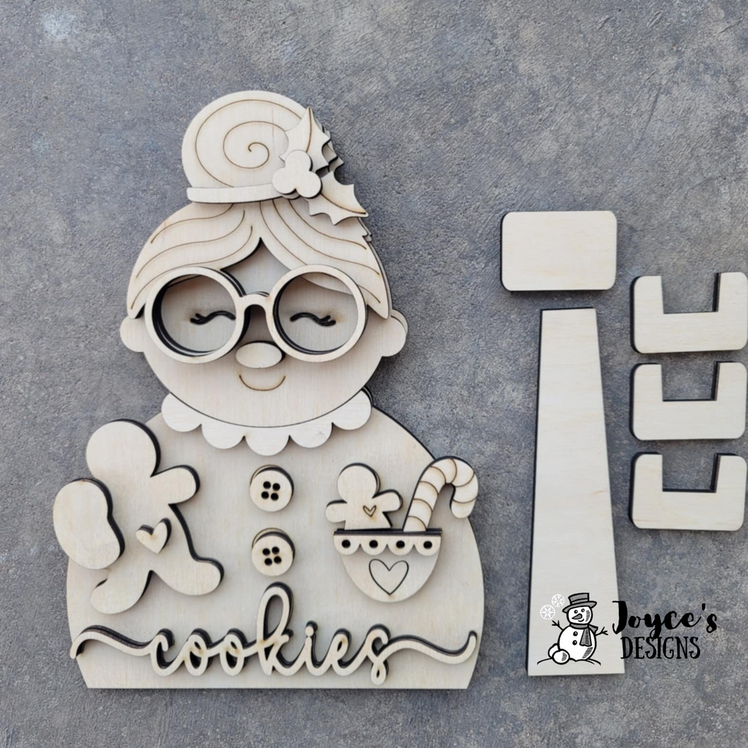 Mrs. Clause With Gingerbread Shelf Sitter