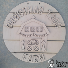 Load image into Gallery viewer, Christmas Tree Farm Barn Doorhanger
