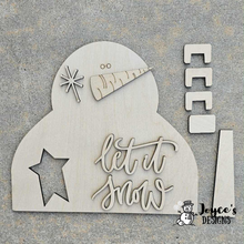 Load image into Gallery viewer, &quot;Let It Snow&quot; Shelf Sitter Wood Blank – Ready to Paint (10.5&quot; x 11.75&quot;)
