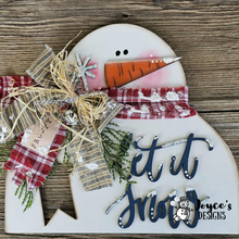 Load image into Gallery viewer, &quot;Let It Snow&quot; Shelf Sitter Wood Blank – Ready to Paint (10.5&quot; x 11.75&quot;)
