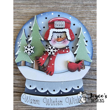 Load image into Gallery viewer, Warm Winter Wishes Snowman light up Snowglobe
