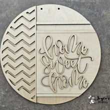 Load image into Gallery viewer, Home Sweet Home Zigzag Door Hanger Wood Blank – DIY Paintable Door Sign, Unfinished Wood Craft, Farmhouse Home Decor
