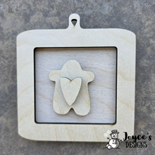 Load image into Gallery viewer, Whimsical Gingie Frame Ornament Wood Blank | 4.5 x 5 DIY Christmas Ornament
