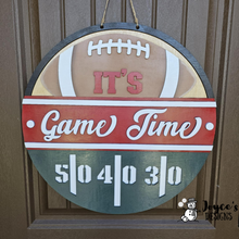 Load image into Gallery viewer, Football Game Time Door Hanger – Unpainted Wood Blank
