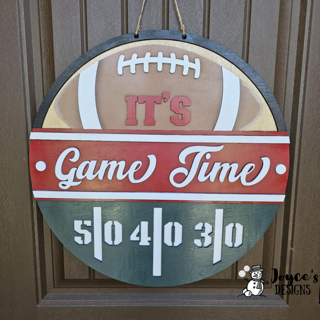 Football Game Time Door Hanger – Unpainted Wood Blank