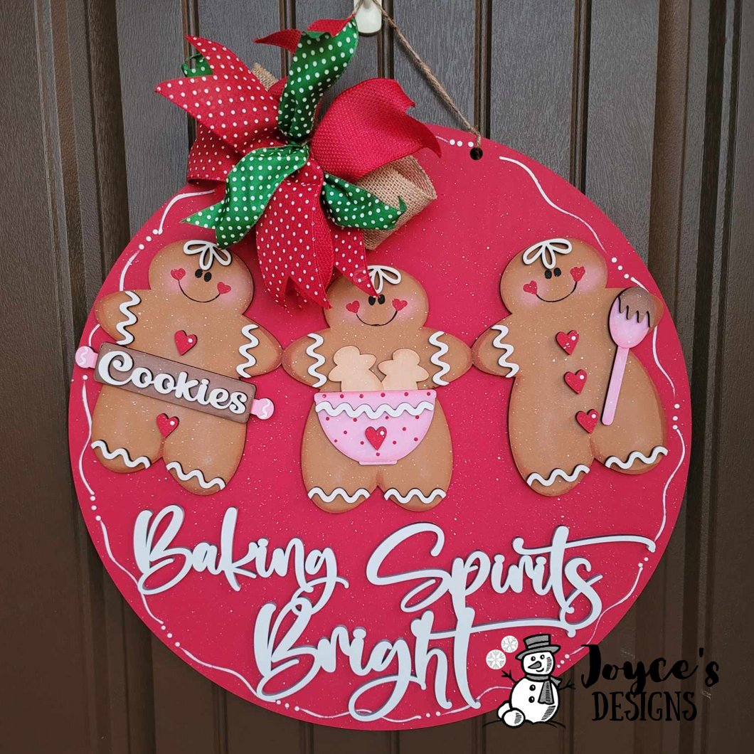 Baking Spirits Bright Christmas Doorhanger, Christmas Wood Doorhanger Kit, DIY Door Decor, Front Porch Christmas Decor