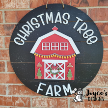 Load image into Gallery viewer, Christmas Tree Farm Barn Doorhanger
