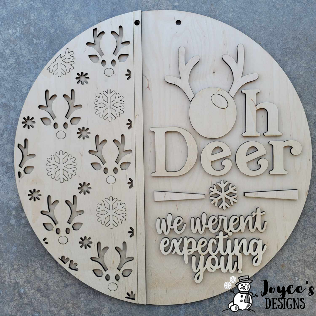 Oh Deer Christmas Door Hanger