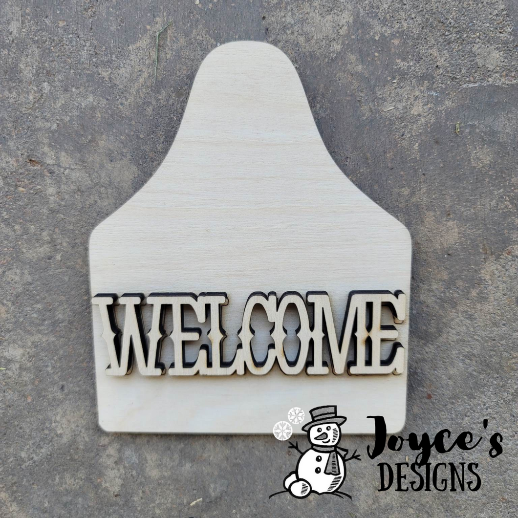 Cow Welcome Sign with cute welcome tag