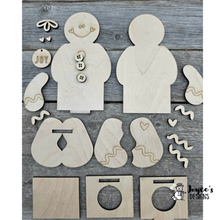 Load image into Gallery viewer, Gingerbread Votive Shelf Sitter | 4x10 Unfinished Wooden Christmas Decor | DIY Paint Kit
