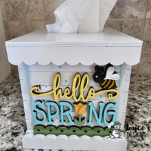 Load image into Gallery viewer, Interchangeable Wooden Tissue Box Cover – Fits 4.25” Insert Signs – DIY Home Décor Cube Base
