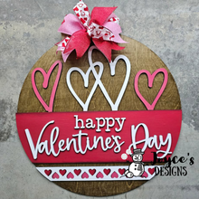 Load image into Gallery viewer, Happy Valentine’s Day Door Hanger Wood Blank | Valentine DIY Door Decor | Paint Your Own Valentine Sign
