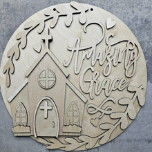 Load image into Gallery viewer, Amazing Grace Door Hanger – Faith-Inspired Wood Sign for Front Door or Wall Décor

