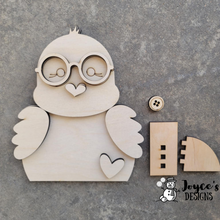 Load image into Gallery viewer, Chick With Glasses Shelf Sitter
