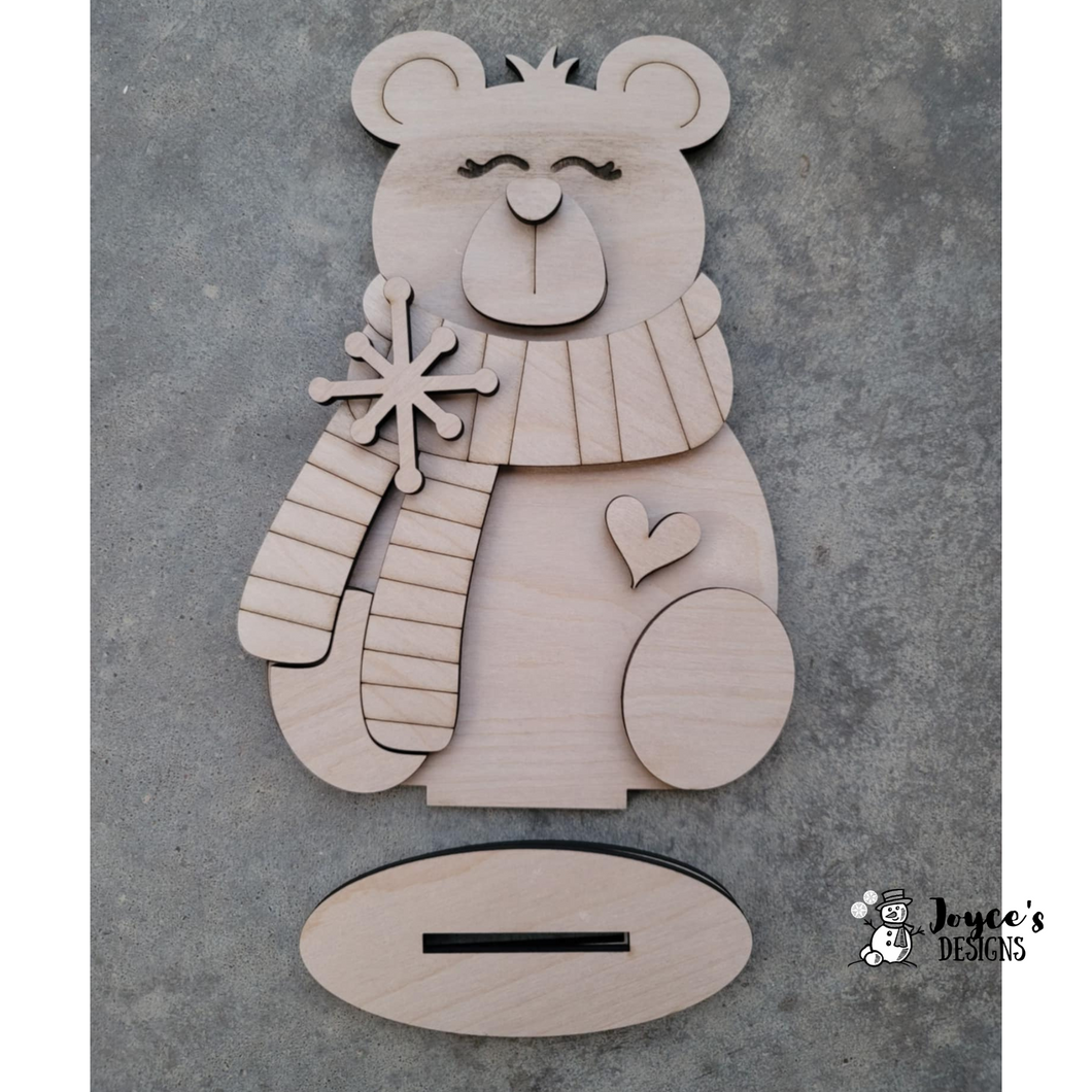 Polar Bear with Scarf Shelf Sitter – 5.5