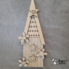 Load image into Gallery viewer, Patriotic birdhouses shelf sitter
