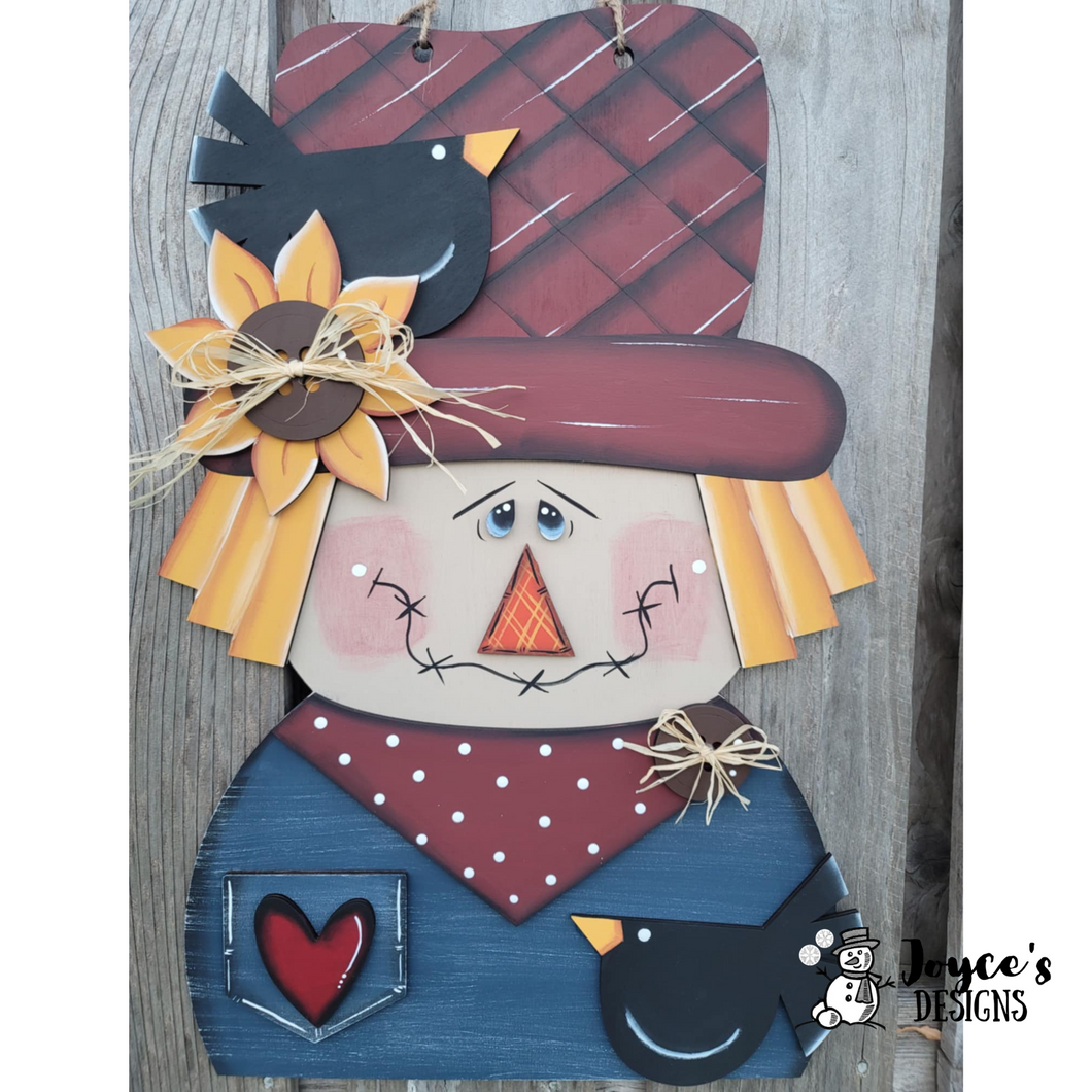 Scarecrow with Heart Pocket Doorhanger