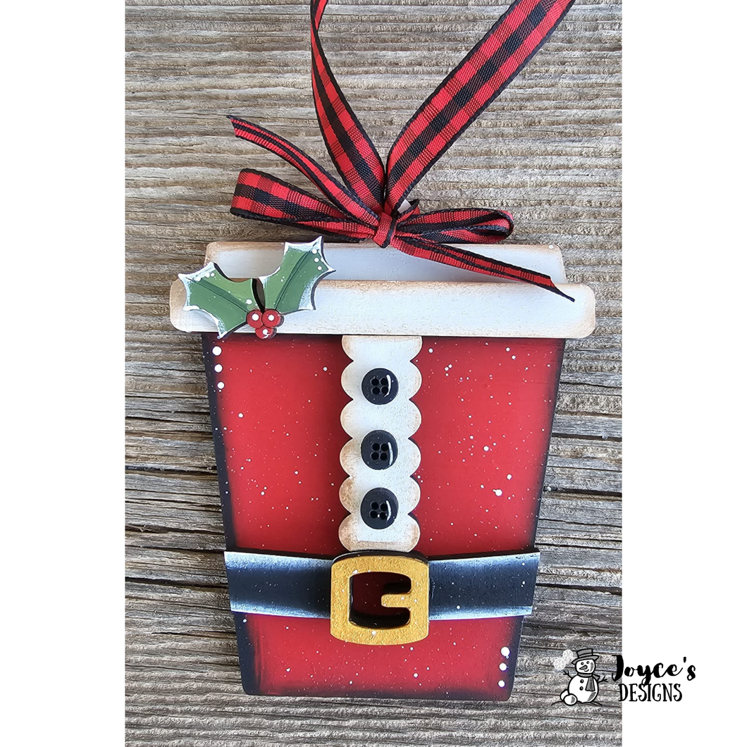 Santa Latte Gift Card Holder & Ornament – DIY Christmas Coffee Cup Craft
