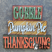 Load image into Gallery viewer, Gobble, Pumpkin Pie ThanksgivingShelf Sitter
