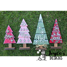 Load image into Gallery viewer, Tree Joy to the World Shelf Sitter | 4.5x10.5 Rustic Christmas Decor | Primitive Farmhouse Holiday Wood Sign
