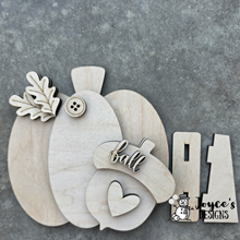 Load image into Gallery viewer, Pumpkin &amp; Acorn Fall Wood Blank | Unfinished DIY Autumn Craft | 7.25" x 7.25"
