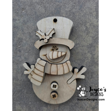Load image into Gallery viewer, Mr. Snowman Ornament Gift Card Holder – DIY Christmas Wood Blank
