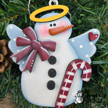 Load image into Gallery viewer, Snow Angel Ornament Wood Blank 4.5" x 5" | DIY Christmas Ornament | Unfinished Wood Craft | Paint Your Own Holiday Ornament
