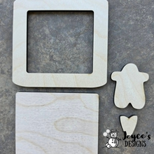Load image into Gallery viewer, Whimsical Gingie Frame Ornament Wood Blank | 4.5 x 5 DIY Christmas Ornament
