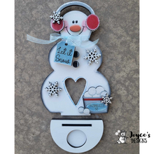 Load image into Gallery viewer, Tealight Snowman Heart Cutout/Let it Snow
