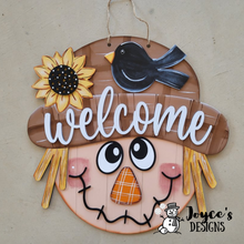 Load image into Gallery viewer, Fall Scarecrow and Bird Doorhanger
