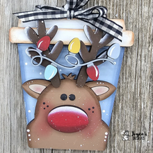 Load image into Gallery viewer, Reindeer Latte Gift Card Holder &amp; Ornament – DIY Christmas Wood Blank
