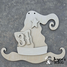Load image into Gallery viewer, Witch Hat Door Hanger Wood Blank | DIY Halloween Door Décor
