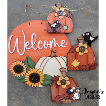 Load image into Gallery viewer, Welcome Sunflowers and Pumpkin Doorhanger
