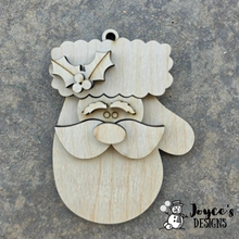 Load image into Gallery viewer, Santa Mittens Ornament Wood Blank | 3.5 x 5 DIY Christmas Ornament  Meta Description:
