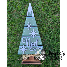 Load image into Gallery viewer, Tree Noel Shelf Sitter | 5.5x12 Rustic Christmas Decor | Primitive Farmhouse Holiday Wood Sign
