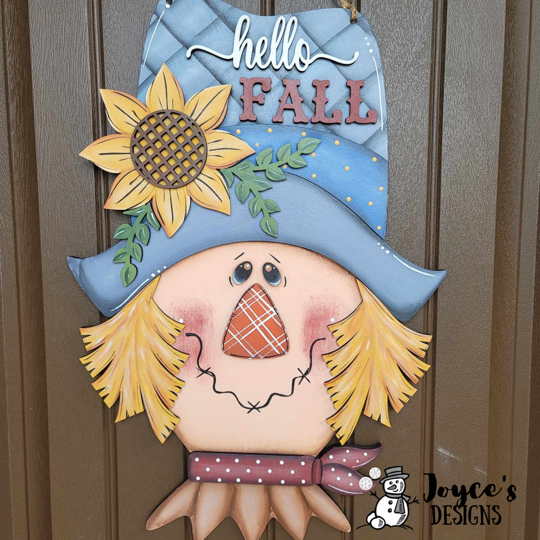 Hello Fall Scarecrow, Scarecrow sign, Fall decor, Fall Doorhanger