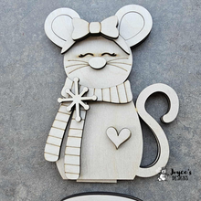 Load image into Gallery viewer, Christmas Mouse Ornament – Girl | Wood Blank
