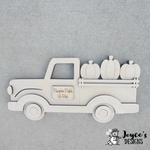 Load image into Gallery viewer, Thick Self Standing Pumpkin Antique Truck Shelf Sitter
