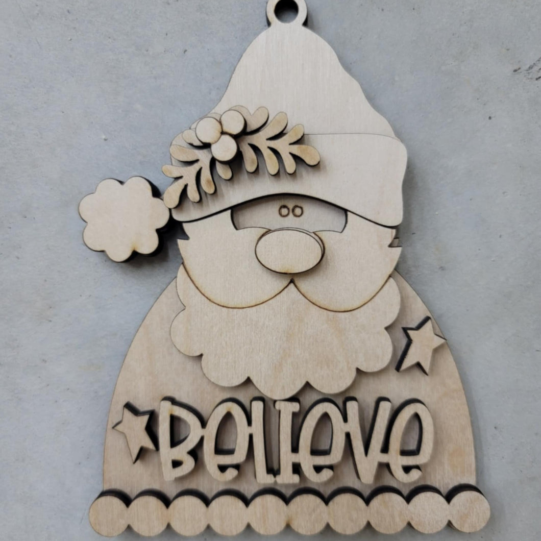 Believe Santa Ornament