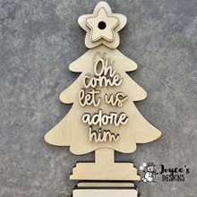 Load image into Gallery viewer, O Come Let Us Adore Him Tree Tealight Votive
