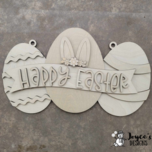 Load image into Gallery viewer, Egg Shaped Easter Doorhanger with Bunny

