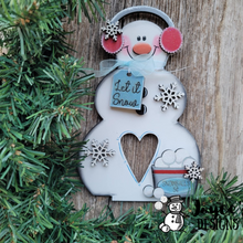 Load image into Gallery viewer, Tealight Snowman Heart Cutout/Let it Snow
