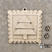 Load image into Gallery viewer, Christmas Quilt Block Tree Ornament – Wood Blank
