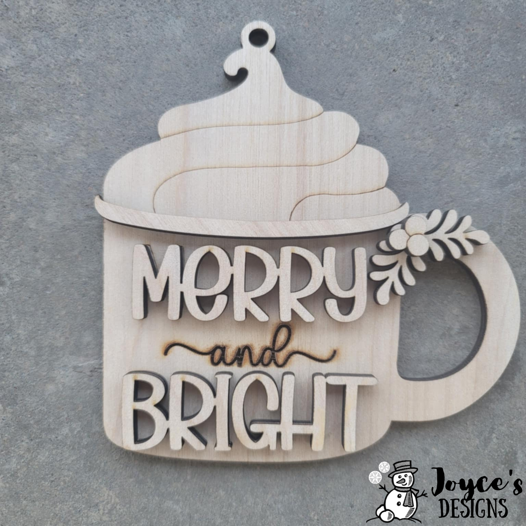 Christmas Mug Merry And Bright Ornament