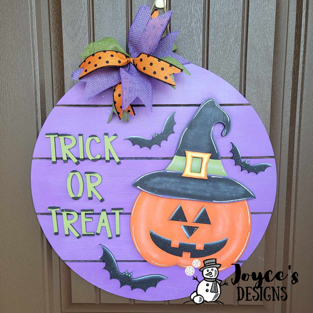 Trick or Treat, of Halloween Decor, Halloween Decoration, Halloween Doorhanger Wood Doorhanger Kit, DIY Door Decor, Front Porch Fall Decor