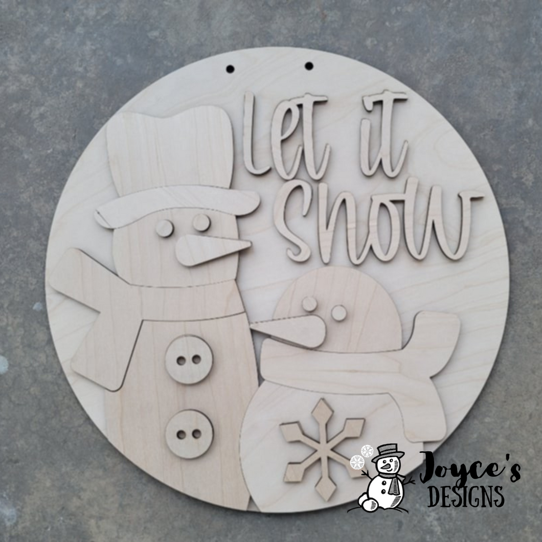 Let it Snow couple doorhanger