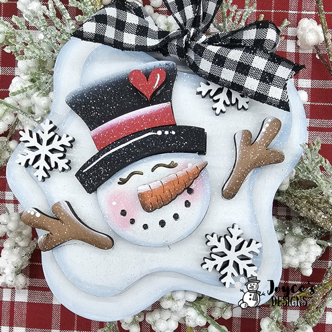 Melting Snowman Ornament Wood Blank – 4.25″ Winter Shelf Sitter DIY Craft Sign