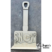 Load image into Gallery viewer, Snowman Shovel Wood Blank | 9.25x18 DIY Christmas Sign with “SNOW” and Snowman Face
